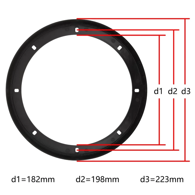 Alt view image 5 of 7 - 8" Speaker Grill Covers, Black Color, 2Pcs ABS Plastic Frame with Metal Mesh, Two-piece Design, Car / Home Audio Speaker Subwoofer Guard Protector
