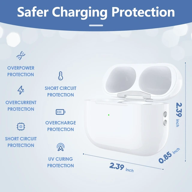 Alt view image 6 of 7 - Charging Case for AirPods Pro 1/2 Gen, Wireless & Wired Charging Charger Port for Airpod Pro 2nd/1st Replacement Charger Case Built-in 660 mAh Battery Support Wireless & Wired -No Earbuds
