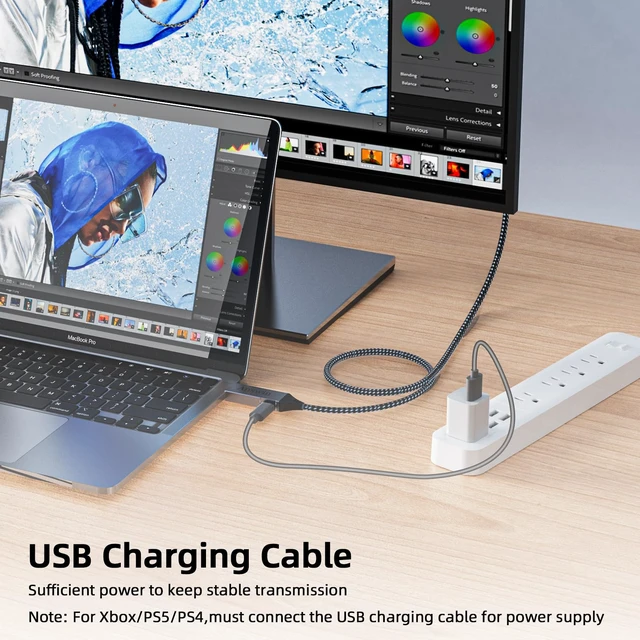 Alt view image 4 of 7 - Bidirectional HDMI to DisplayPort Cable 4K@60Hz Displayport to HDMI 6Ft 2K@120Hz HDMI to DisplayPort Adapter for PS5, Xbox, PC, Laptop, AMD, NVIDIA, Monitor TV, DP to HDMI & Display Port to HDMI