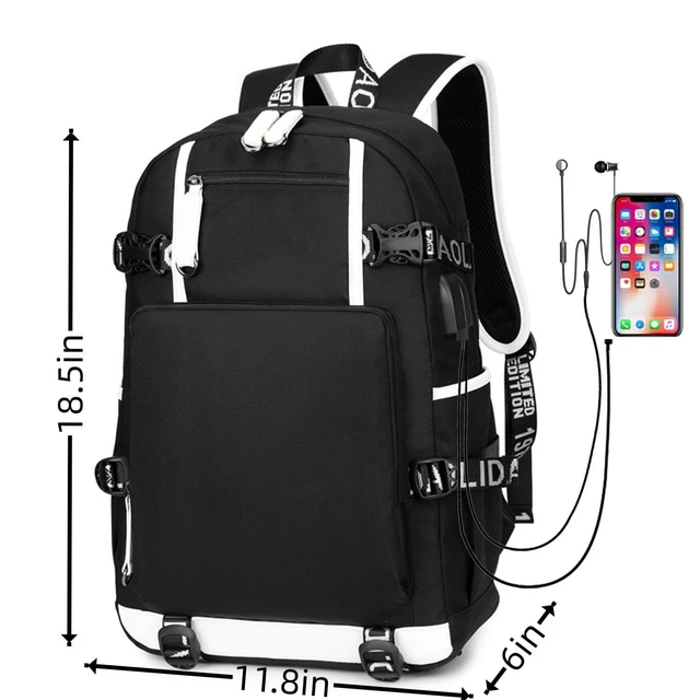 Alt view image 2 of 6 - Basketball 23 Student School Bag, Laptop Backpack, Ultra-Light Travel Bag, For Men And Women (black-B)