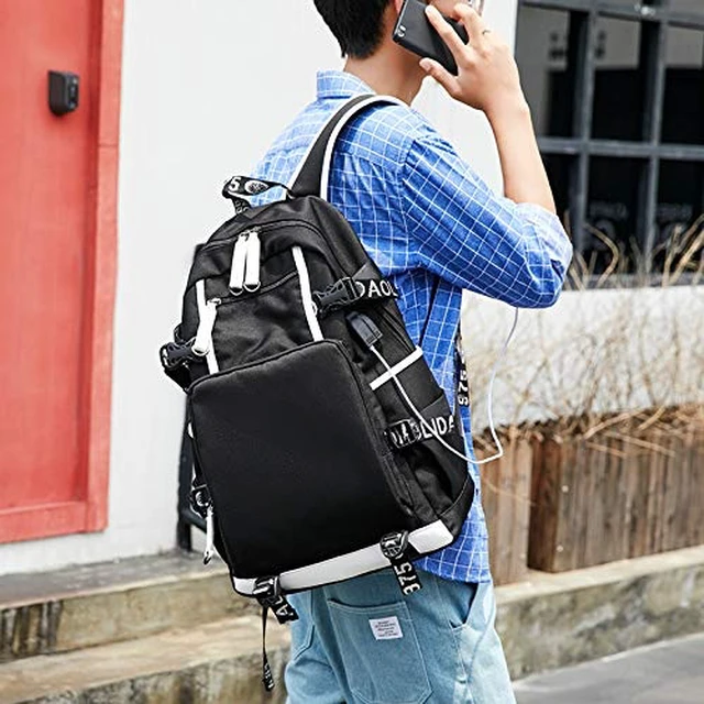 Alt view image 6 of 6 - Basketball 23 Student School Bag, Laptop Backpack, Ultra-Light Travel Bag, For Men And Women (black-B)
