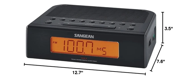Alt view image 4 of 4 - RCR-5BK AM/FM Digital Tuning Clock Radio