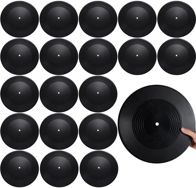 Main image of 20 Pcs 12 Inch Black Blank Vinyl Records, Fake Retro Vinyl Records for Wall Decor, DIY Doodle Project, Wedding Signing