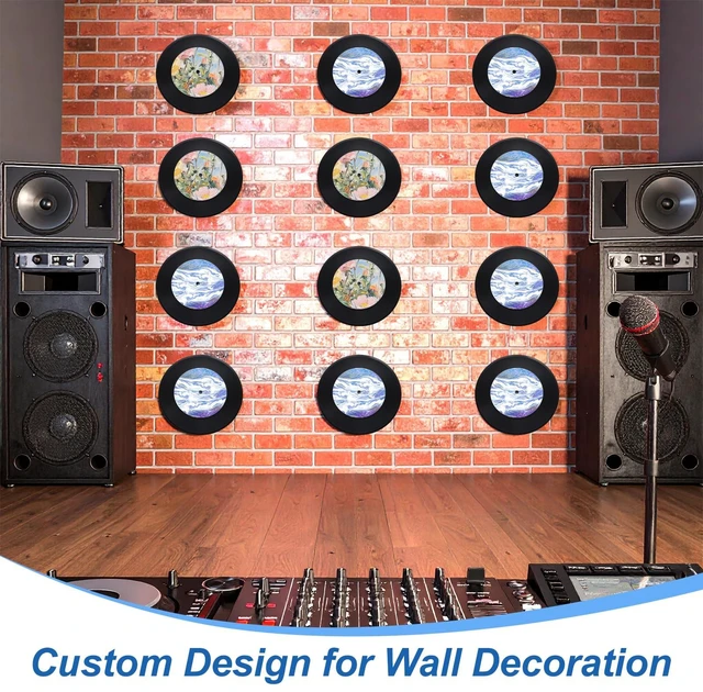 Alt view image 7 of 7 - 20 Pcs 12 Inch Black Blank Vinyl Records, Fake Retro Vinyl Records for Wall Decor, DIY Doodle Project, Wedding Signing