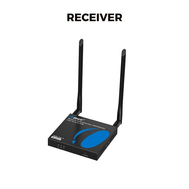 Alt view image 4 of 4 - 1080p Wireless HDMI Extender Receiver 165ft, 5.24GHz Loop-Out 1-Way IR Wireless HDMI Receiver HDMI 1.3, HDCP 1.4, 4.96Gbps, 5.185.24GHz, 70120ms Latency, 24/7 Operation
