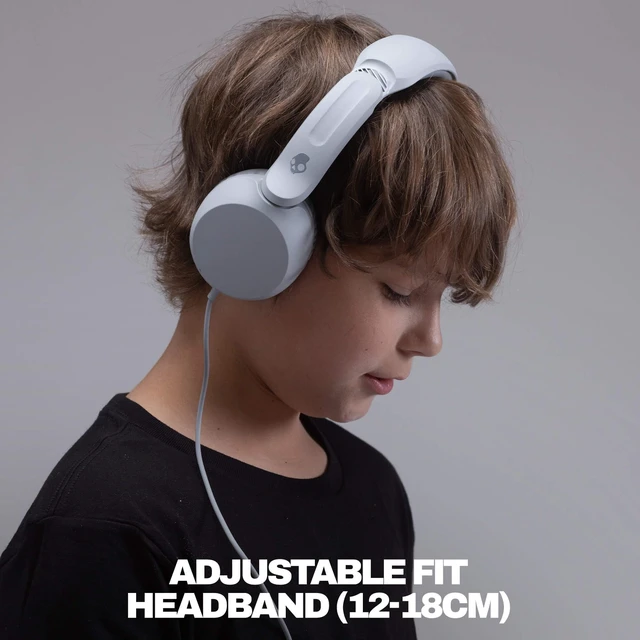 Alt view image 3 of 7 - Icon 180 Wired On-Ear Headphones - Cement Built-In 85dB Volume Limiter, Comfortable, Adjustable Headband, Convenient for Travel with 3.5mm AUX Plug, In-Line Microphone