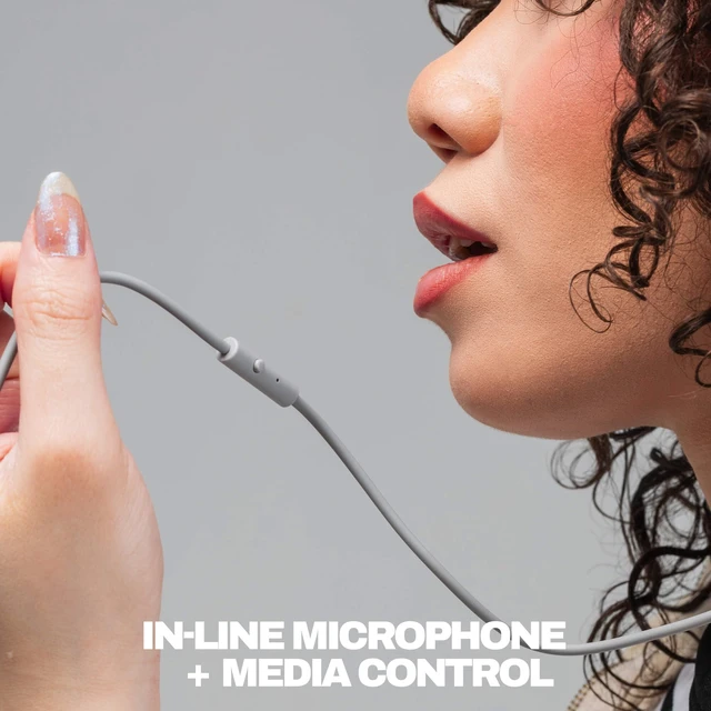 Alt view image 4 of 7 - Icon 180 Wired On-Ear Headphones - Cement Built-In 85dB Volume Limiter, Comfortable, Adjustable Headband, Convenient for Travel with 3.5mm AUX Plug, In-Line Microphone