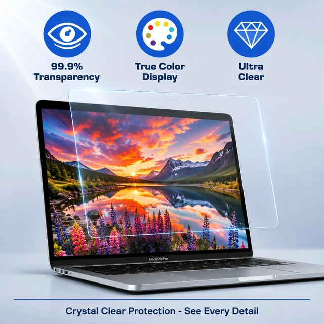 Alt view image 6 of 7 - 2 Pack Tempered Glass Screen Protector for MacBook Pro 14-Inch A2442/A2779/A2918/A2992/A3112/A3185/A3401/A3434, M1-M5 Pro Max 2021-2026, Anti Scratch, HD Clarity, Bubble-Free Install