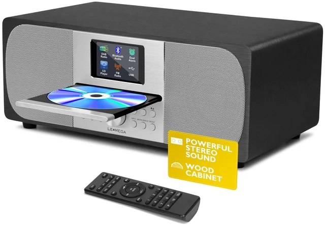 Main image of MSY6 CD Player, FM, Bluetooth, Powerful Stereo HiFi, Black 2.4in colour display, 40 presets, remote control, acoustic wooden cabinet, headphone jack, EQ modes, dual alarms clock