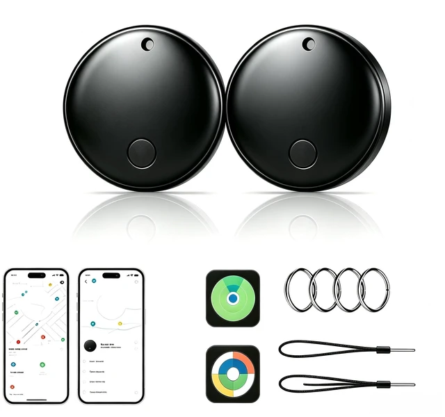 Main image of Air Tags-2 Pack AndroidAir Tags for Android Item Locator for Android & iOS Bluetooth Tracker Tag Smart Tags IP65 Waterproof Luggage Tracker Keys,Suitcases,Wallet,etc
