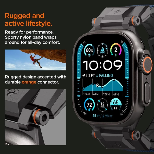 Alt view image 4 of 7 - DuraPro Armor for Apple Watch Band, Durable Metal Connector Strap For Apple Watch Ultra 4/3/2/1 49mm, Series 12/11/10 46mm, 9/8/7 45mm, SE3/SE2/SE/6/5/4 44mm, 3/2/1 42mm, Navy Blue