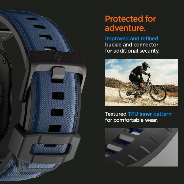 Alt view image 5 of 7 - DuraPro Armor for Apple Watch Band, Durable Metal Connector Strap For Apple Watch Ultra 4/3/2/1 49mm, Series 12/11/10 46mm, 9/8/7 45mm, SE3/SE2/SE/6/5/4 44mm, 3/2/1 42mm, Navy Blue