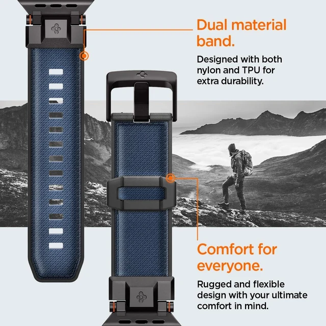 Alt view image 7 of 7 - DuraPro Armor for Apple Watch Band, Durable Metal Connector Strap For Apple Watch Ultra 4/3/2/1 49mm, Series 12/11/10 46mm, 9/8/7 45mm, SE3/SE2/SE/6/5/4 44mm, 3/2/1 42mm, Navy Blue