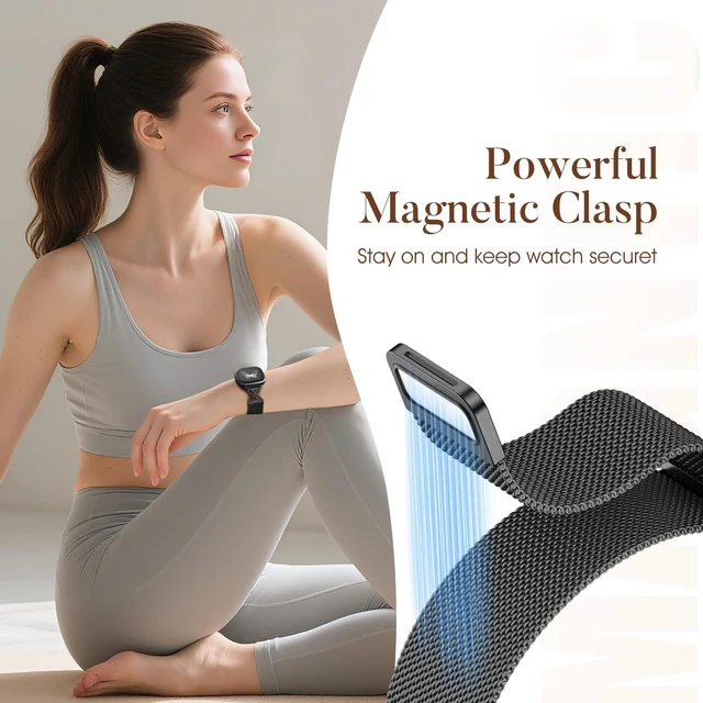 Alt view image 4 of 7 - Floral Shape Metal Band Compatible with Fitbit Versa 4/Versa 3/Sense/Sense 2 Bands for Women Men, Mesh Straps Stainless Steel Sports Wristband for Fitbit Sense 2/Versa 4/Versa 3 Smartwatch, Black