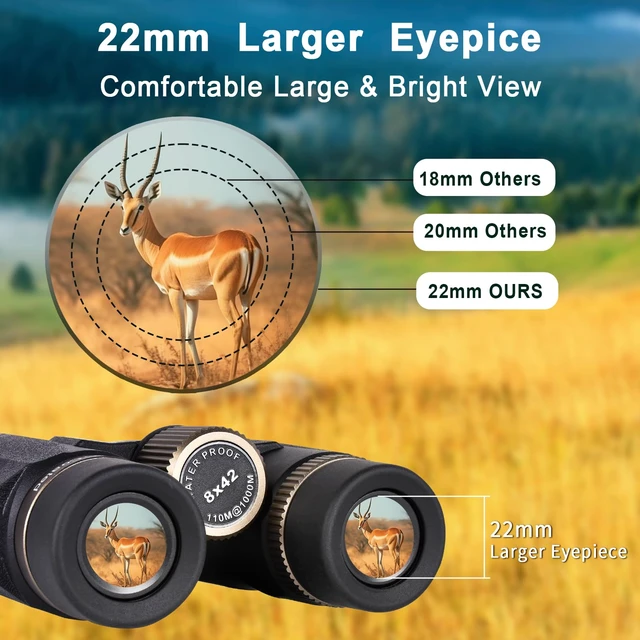 Alt view image 3 of 7 - HD 8x42 Binoculars for Adults High Powered Phone Adapter Tripod BAK4 Prism, FMC Lense, Waterproof, Low Light Vision, Compact Binoculars for Bird Watching Hunting Stargazing Hiking Cruise