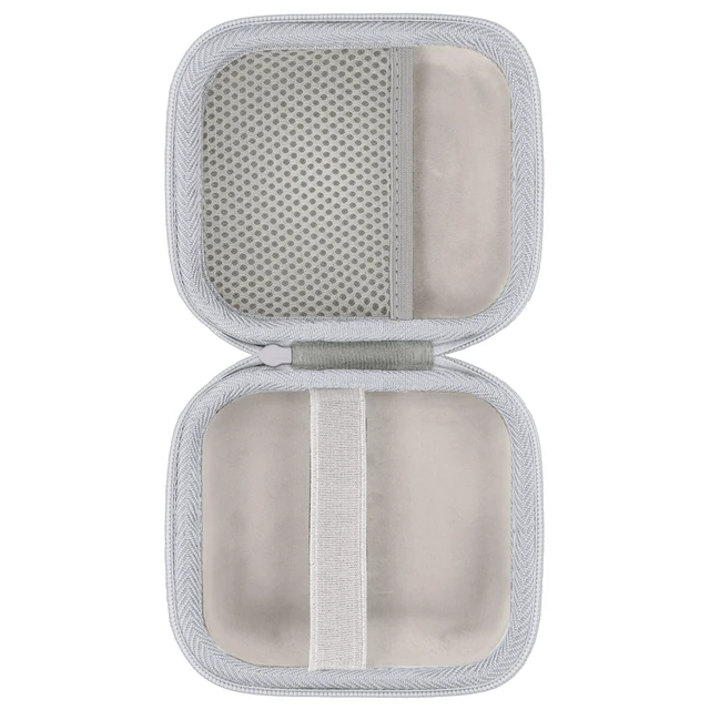 Alt view image 3 of 7 - for Bose New SoundLink Micro 2nd Gen Speaker Protective Case, White EVA Hard Shell, Soft Velvet Lining, Durable Wrist Strap, Portable Travel Bag with Carabiner, Mesh Accessory Pocket