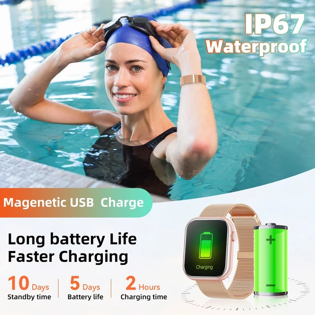 Alt view image 6 of 6 - Smart Watch (Answer/Make Call) 1.85inch Fitness Tracker, DIY Dials/Pedometer/Calories/Multiple Sport Modes/Voice Assistant, Smart Watches for Men Women Android iOS Phones