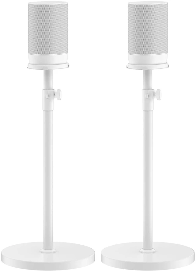 Main image of 2 Pack Height-Adjustable Speaker Stand for Sonos Move Stand, Heavy-Duty Floor Stand for Sonos Move & Move 2 with Concealed Power Cord Design, Easy Installation, White