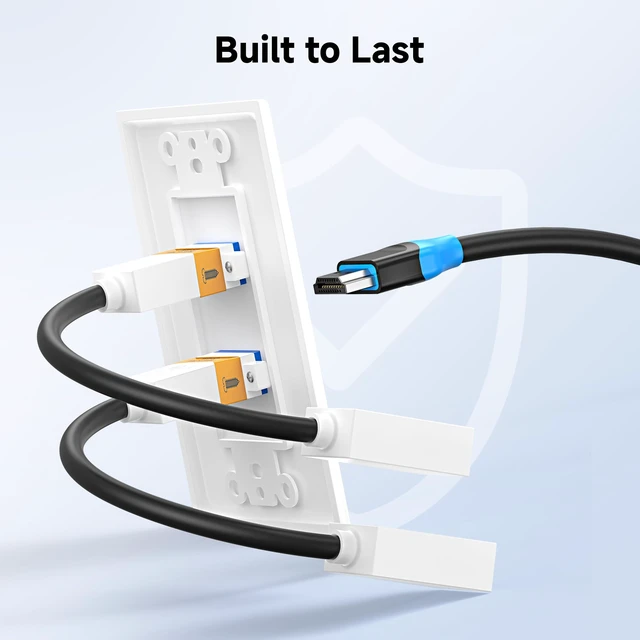 Alt view image 6 of 7 - 2-Pack 2-Port 8K HDMI Wall Plate, White 8K@60Hz, 4K@120Hz, VRR, ALLM, HDR, HDCP 2.3, HDMI Wall Outlet
