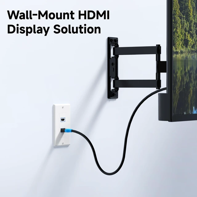 Alt view image 4 of 7 - 2-Pack 2-Port 8K HDMI Wall Plate, White 8K@60Hz, 4K@120Hz, VRR, ALLM, HDR, HDCP 2.3, HDMI Wall Outlet