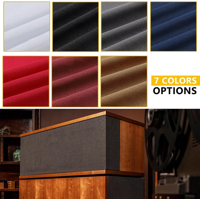 Alt view image 6 of 7 - 96" x 54" Speaker Grill Cloth, Stereo Grill Mesh Fabric Brown Dustproof for Custom Cabinets Replacement Speaker Cloth Restoration Home Theater Decor Audio Subwoofer Covers