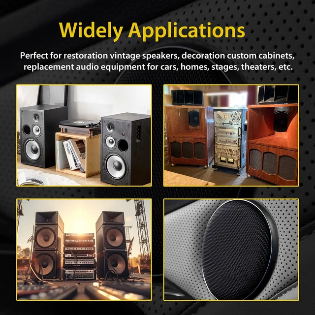 Alt view image 7 of 7 - 96" x 54" Speaker Grill Cloth, Stereo Grill Mesh Fabric Brown Dustproof for Custom Cabinets Replacement Speaker Cloth Restoration Home Theater Decor Audio Subwoofer Covers