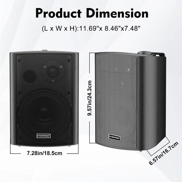 Alt view image 6 of 7 - 5.25 Inch 300W Indoor/Outdoor Bluetooth 5.1 Waterproof Wall-Mounted Speakers, Wireless Multi-Speaker Sync with IR Remote, for Patio, Garage, Home, Backyard(501BLE,Black,Pair)