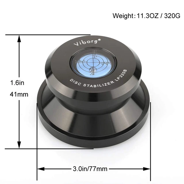 Alt view image 2 of 6 - LP320B Record Weight Turntable Disc Stabilizer 77x41mm 11.3oz Aluminum LP Phono Record Puck Turntable Level for Vinyl Record Player, Turntables, Phonograph