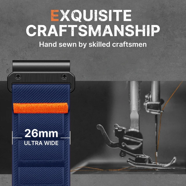 Alt view image 5 of 7 - 26mm Quick Fit Watch Band Outdoor Compatible with Garmin Watch Rugged Soft Stretchy Sports Loop Strap with G-Hook For Fenix 9 8 51mm/7X/5X Plus,Tactix/D2 Mach 2 51mm/Instinct 2X,Descent
