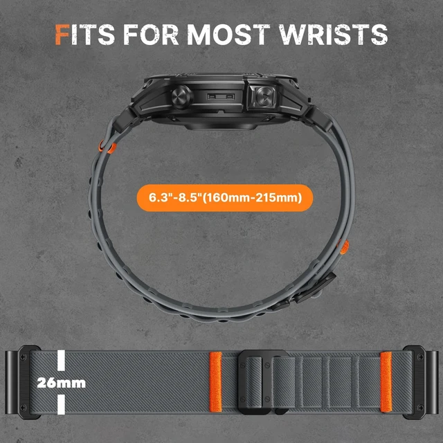 Alt view image 4 of 7 - Sport 26mm Quick Fit Compatible with Garmin Fenix 6x Watch Band Rugged Soft Stretchy Outdoor Loop Strap with G-Hook For Fenix 9 8 51mm/7X/5X Plus,Tactix/Epix Pro2 51mm/Instinct 2X,Tactix 8
