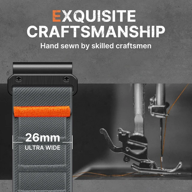 Alt view image 6 of 7 - Sport 26mm Quick Fit Compatible with Garmin Fenix 6x Watch Band Rugged Soft Stretchy Outdoor Loop Strap with G-Hook For Fenix 9 8 51mm/7X/5X Plus,Tactix/Epix Pro2 51mm/Instinct 2X,Tactix 8