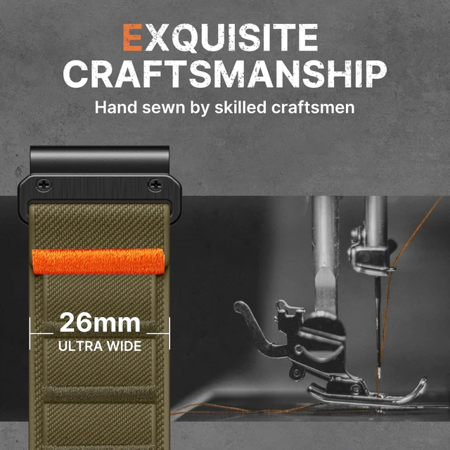 Alt view image 4 of 7 - 26mm Quick Fit Compatible with Garmin Fenix 9 8 51mm Watch Band Rugged Soft Stretchy Sport Loop Strap with G-Hook for Tactix/Epix Pro2 51mm/Instinct 2X/Tactix Delta/Tactix 8 AMOLED/Enduro 3
