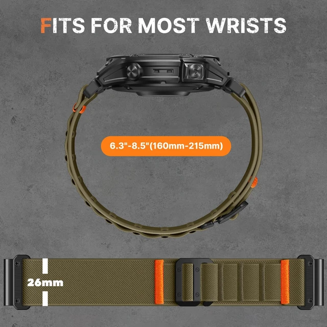 Alt view image 6 of 7 - 26mm Quick Fit Compatible with Garmin Fenix 9 8 51mm Watch Band Rugged Soft Stretchy Sport Loop Strap with G-Hook for Tactix/Epix Pro2 51mm/Instinct 2X/Tactix Delta/Tactix 8 AMOLED/Enduro 3
