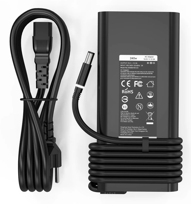 Main image of 240W 180W 19.5V 12.31A AC Adapter Compatible with Dell Alienware 15 17 R1 R2 R3 R4 R5 M17X M18X X51 G3 G5 G7 Precision 7710 7730 7520 7540 M6800 Alienware Laptop Charger Power Supply Cord