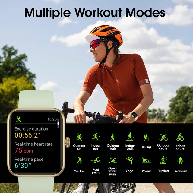 Alt view image 2 of 7 - Smart Watch, Fitness Tracker with Heart Rate, Blood Oxygen, Sleep Tracker Smartwatch for Android iOS, Waterproof Pedometer Watches, Step Counter for Walking, Pedometer for Women Men, Alarm Clock