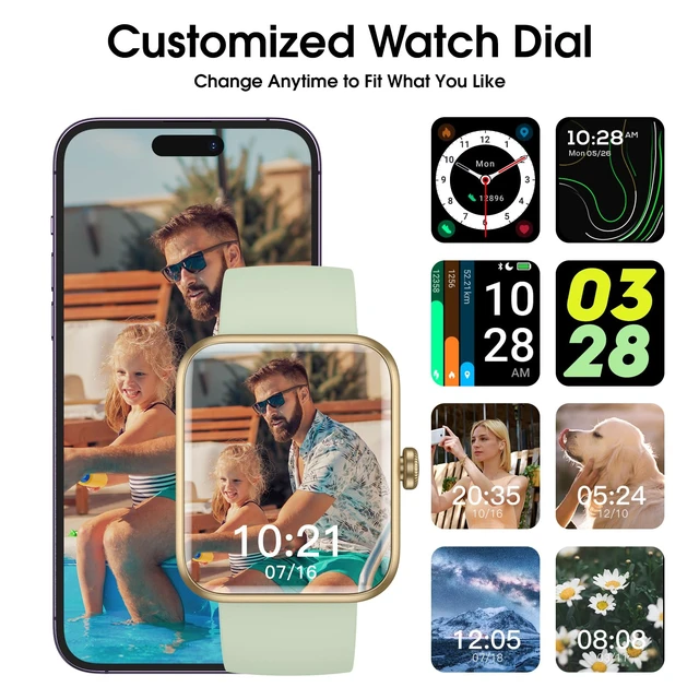 Alt view image 6 of 7 - Smart Watch, Fitness Tracker with Heart Rate, Blood Oxygen, Sleep Tracker Smartwatch for Android iOS, Waterproof Pedometer Watches, Step Counter for Walking, Pedometer for Women Men, Alarm Clock