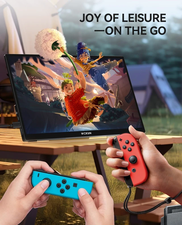 Alt view image 4 of 7 - Portable Monitor Touchscreen 15.6" 1080P FHD IPS, 10-Point Touch Travel Gaming Display with Dual Speakers & Kickstand, USB-C HDMI External Screen for Laptop, MacBook, Phone, PS5, Switch