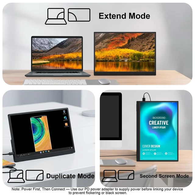 Alt view image 6 of 7 - Portable Monitor Touchscreen 15.6" 1080P FHD IPS, 10-Point Touch Travel Gaming Display with Dual Speakers & Kickstand, USB-C HDMI External Screen for Laptop, MacBook, Phone, PS5, Switch