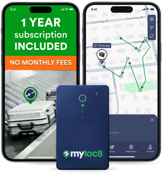 Main image of GPS Luggage Tracker for Suitcases TSA Approved, Android & iOS Compatible - Real-Time Tracking Device for Travel - Smart Tag with Bag Opening Alert - Long Battery Life (12-Mo Subscription Included)