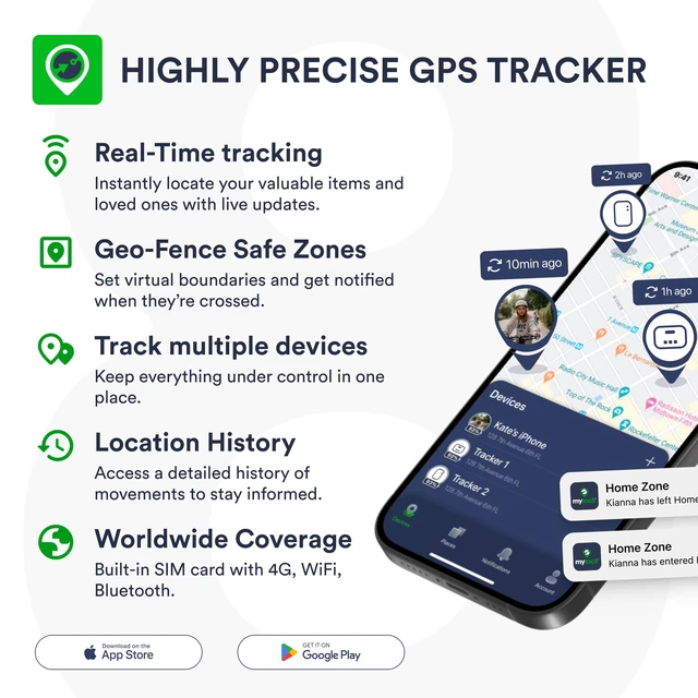 Alt view image 3 of 6 - GPS Luggage Tracker for Suitcases TSA Approved, Android & iOS Compatible - Real-Time Tracking Device for Travel - Smart Tag with Bag Opening Alert - Long Battery Life (12-Mo Subscription Included)