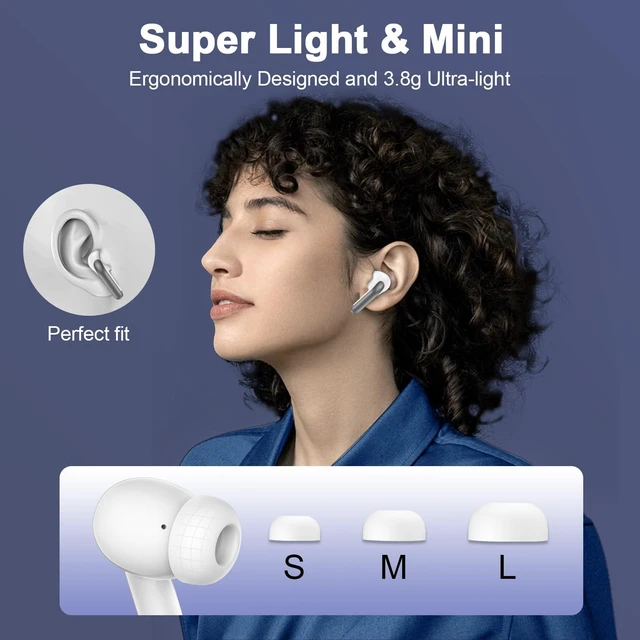 Alt view image 6 of 7 - Wireless Bluetooth 5.3 Earbuds for iPhone 17 18 Pro Max 16 Pro 16e 15 Plus Pixel 11 10 9 8 Pro XL 9a 8a 7 Bluetooth Headphones 60H Playback LED Power Display in Ear Earphones with Microphone for Sport