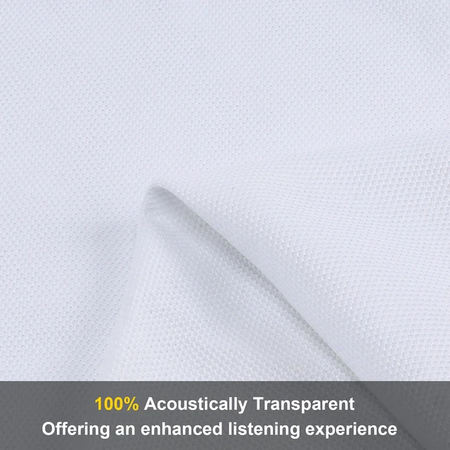 Alt view image 2 of 7 - 96" x 54" Speaker Grill Cloth, Stereo Grill Mesh Fabric White Dustproof for Custom Cabinets Replacement Speaker Cloth Restoration Home Theater Decor Audio Subwoofer Covers