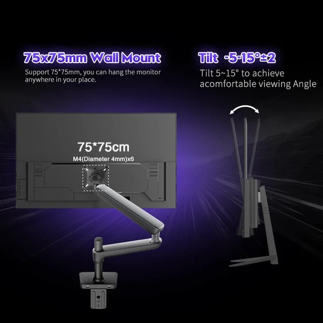 Alt view image 5 of 7 - Gaming Monitor 27 inch 240 Hz 1ms FHD 1920x1080 Computer Monitor 100% sRGB HDR10 HDMI x 2 & DP x 1 Port, Blue Light Filter, Support AdaptiveSync and Wall Mount