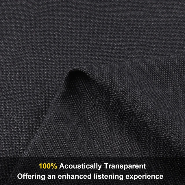 Alt view image 2 of 7 - 96" x 54" Speaker Grill Cloth, Stereo Grill Mesh Fabric Black Dustproof for Custom Cabinets Replacement Speaker Cloth Restoration Home Theater Decor Audio Subwoofer Covers