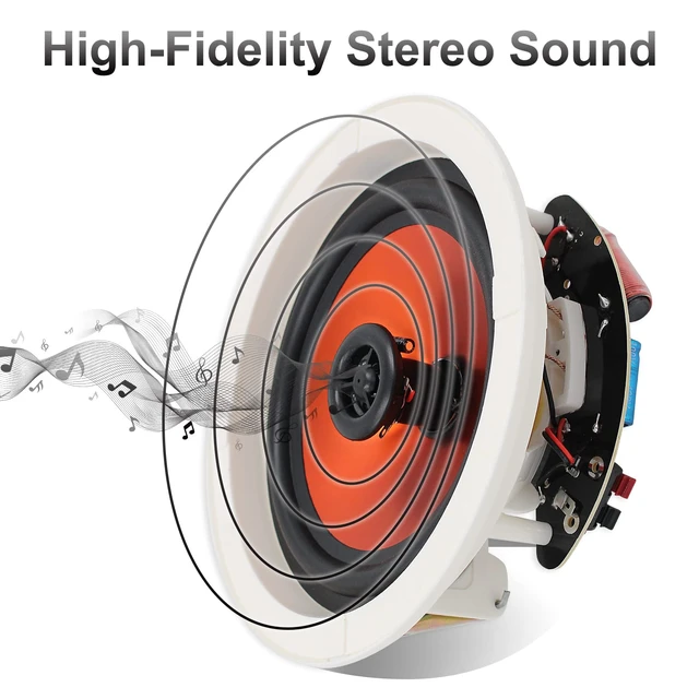 Alt view image 5 of 7 - in Ceiling Speakers, 6.5 Inch 600 Watts Flush Mount Passive Wired for Kitchen,Living Room,Office(4 Speakers)