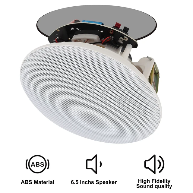 Alt view image 7 of 7 - in Ceiling Speakers, 6.5 Inch 600 Watts Flush Mount Passive Wired for Kitchen,Living Room,Office(4 Speakers)