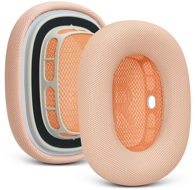 Main image of Ear Cushions Replacement for Apple AirPods Max 1 & 2- Cups Headphones Pads Upgraded Earpads Covers Sweatproof Protein Leather Silicone Foam for Workout & Gym (Orange)