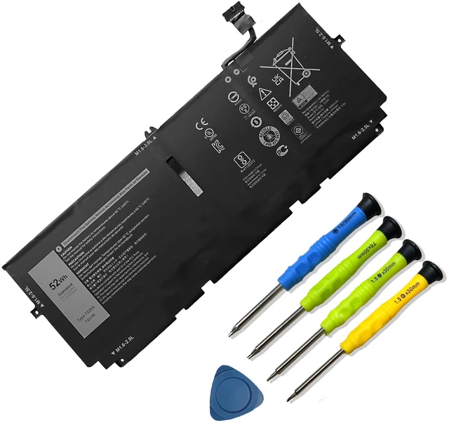 Main image of 722KK 52Wh Laptop Battery Replacement for Dell XPS 13 9310 (2020) XPS 13 9300 (2020) XPS 13 9380 (2020) P117G P117G002 P117G001 Series 0WN0N0 WN0N0 02XXFW 2XXFW FP86V 7.6V 6800mAh