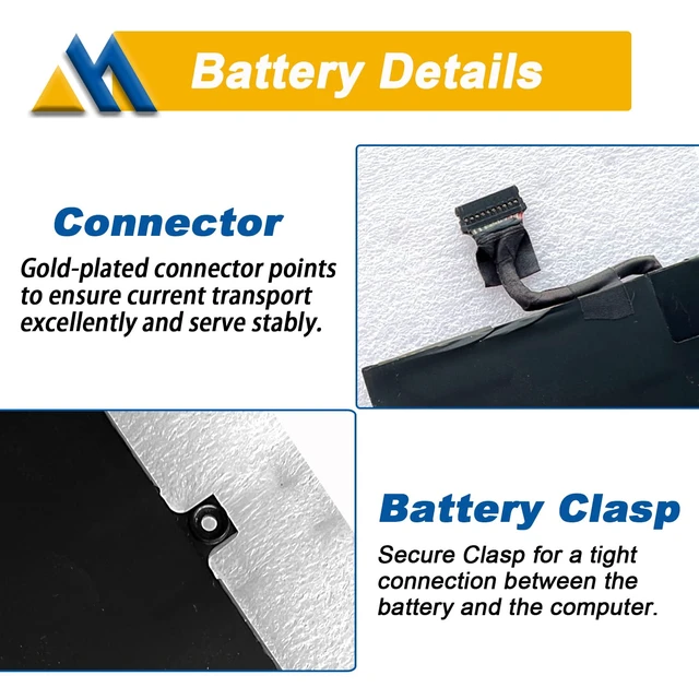 Alt view image 4 of 7 - 722KK 52Wh Laptop Battery Replacement for Dell XPS 13 9310 (2020) XPS 13 9300 (2020) XPS 13 9380 (2020) P117G P117G002 P117G001 Series 0WN0N0 WN0N0 02XXFW 2XXFW FP86V 7.6V 6800mAh