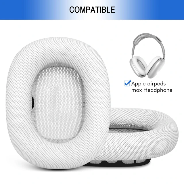 Alt view image 2 of 7 - Ear Cushions Replacement for AirPods Max - Upgraded Ear Cups for Apple Headphones - GVOEARS Ear Pads Cover with Protein Leather Memory Foam (White)